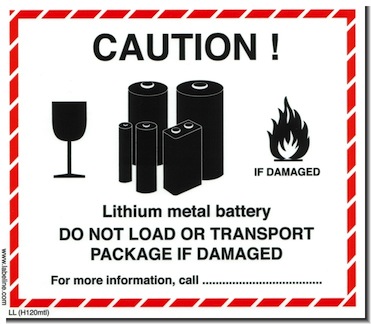 caution lithium metal drop
