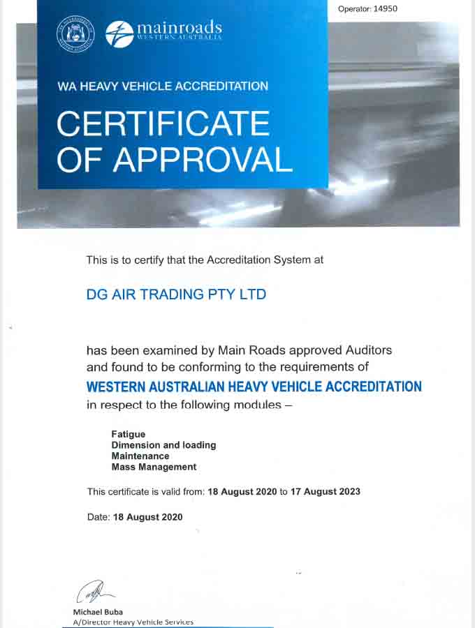 Company Accreditations Thumbnail dgair wa heavy vehicle accreditation